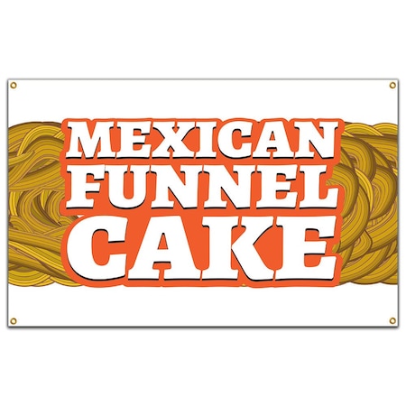Mexican Funnel Cake Banner Concession Stand Food Truck Single Sided